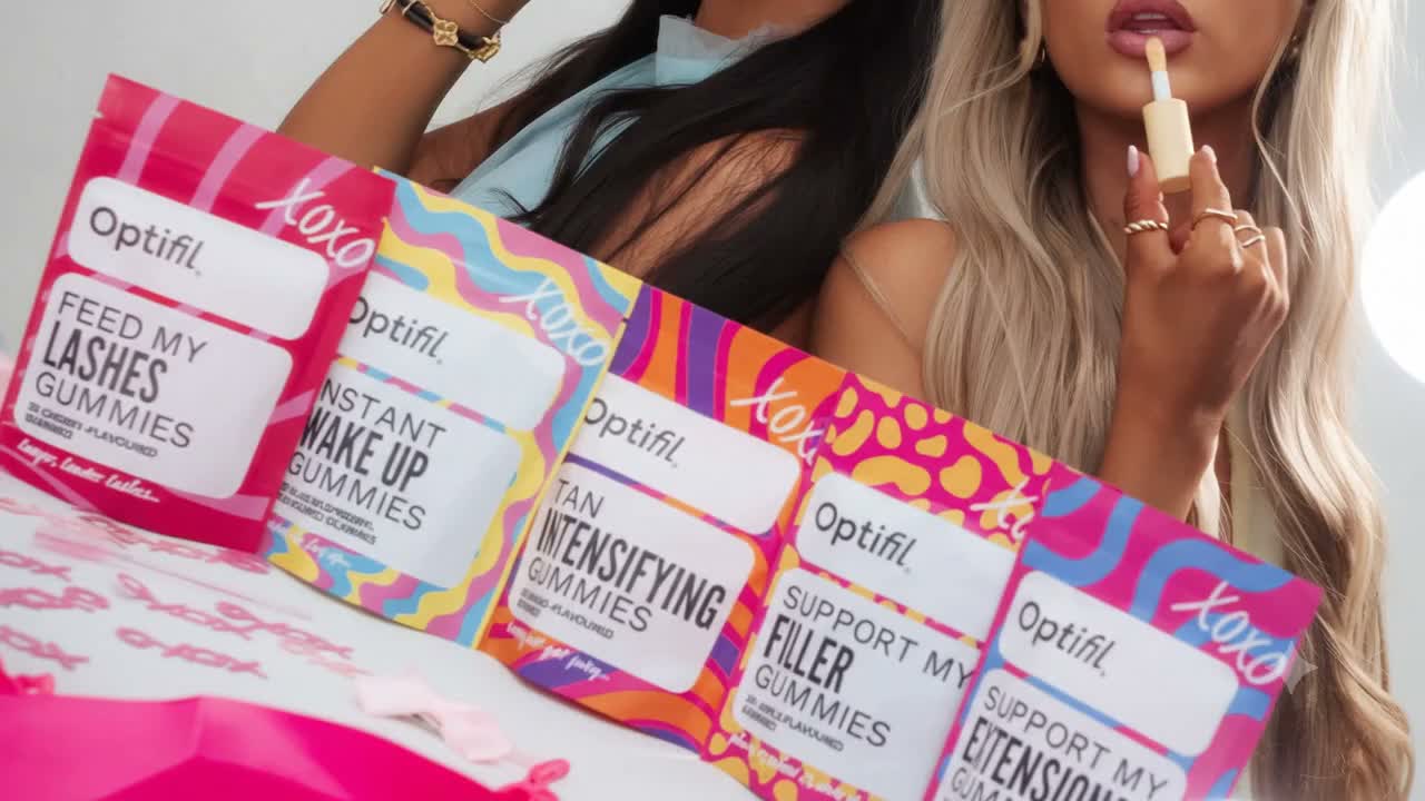 Onsala Solin sokerittomat Optifil Gummies -ravintolisät auringonpolttamille, hiuksille ja iholle