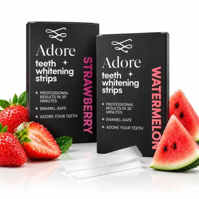 Adore Teeth Whitening Strips – tandblekning med 14 behandlingar i smakerna Jordgubb och Vattenmelon